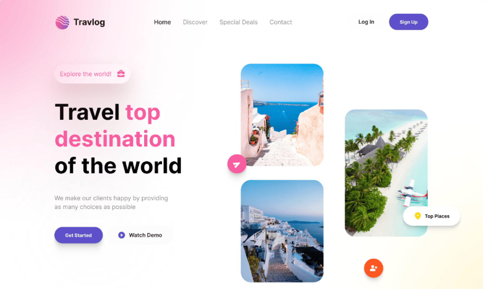 Travel Blog Website design